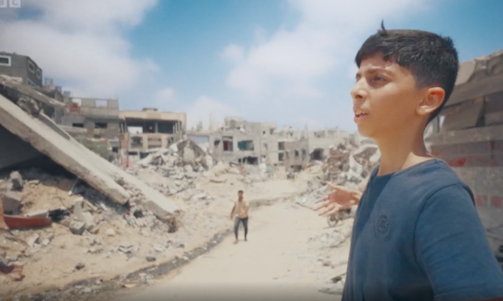 لقطة من فيلم عن غزة سحبته البي بي سي