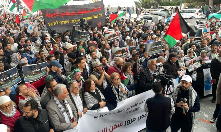 تحية لصمود الشعب المغربي وعمال الموانئ في مواجهة الشحنات العسكرية الأمريكية الداعمة للإبادة في غزة