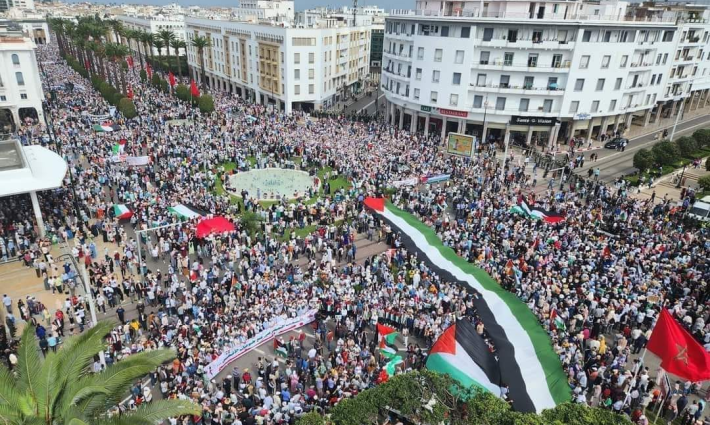بأول أيام العيد..  40 مدينة مغربية تتظاهر نصرةً لفلسطين