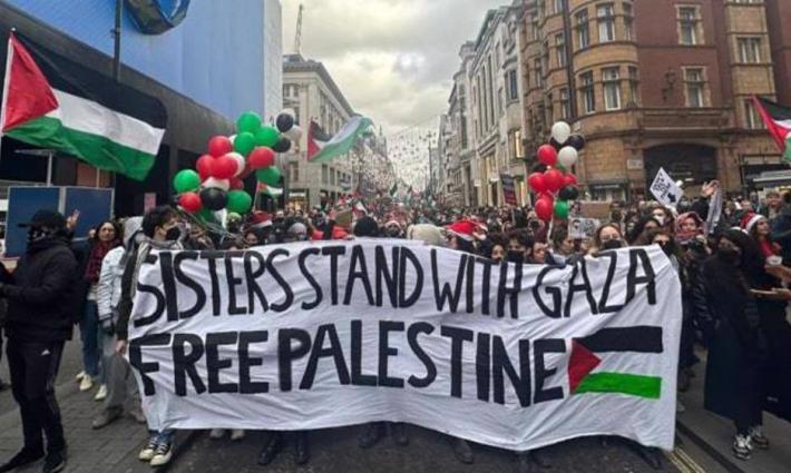 احتجاجات تحاصر "زارا" و"ماكدونالدز" و "H&M" في بروكسل...اعتقال 140 متظاهرًا في لندن احتجّوا  على حظر "حركة فلسطين"