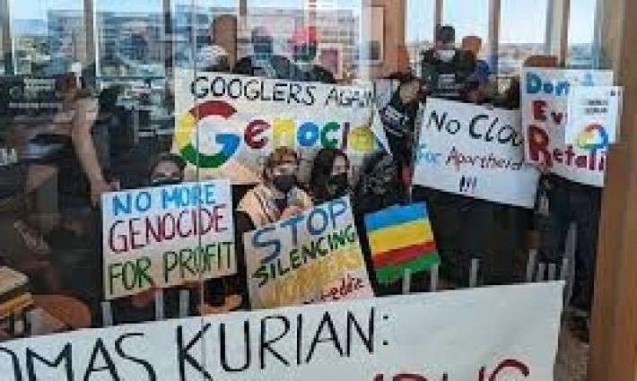 احتجاج يقاطع مؤتمر "غوغل" بسبب تعاونها التقني مع الاحتلال...احتجاج داخل "هوم بارغينز".. وحركة المقاطعة تدعو لمقاطعة بيتزا "بابا جونز"